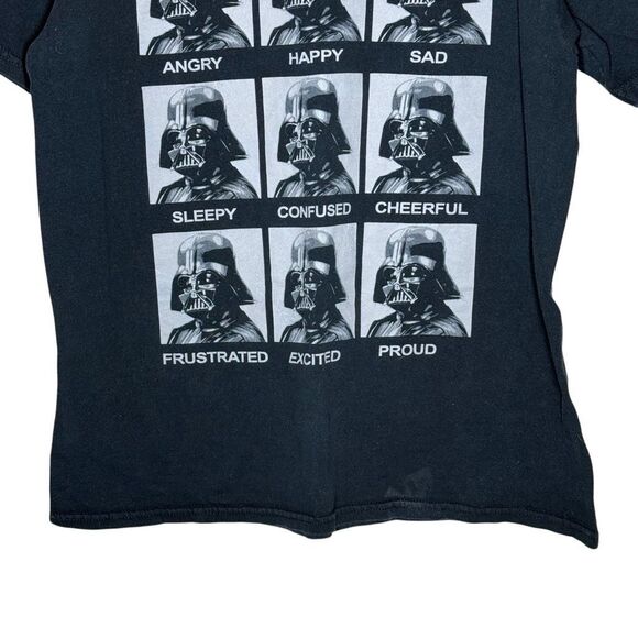 Star Wars Black Short Sleeve Expressions of Darth Vader T-shirt Size L Vintage - Picture 3 of 11